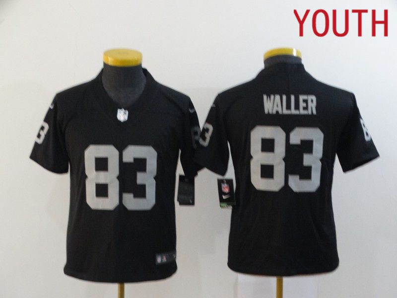 Youth Oakland Raiders #83 Waller Black Nike Limited Vapor Untouchable NFL Jerseys
